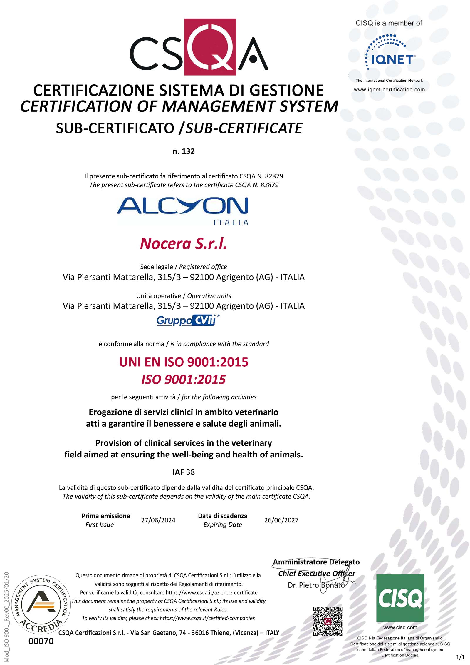 UNI ISO 9001:2015